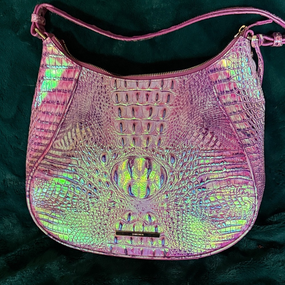 Brahmin Iridescent Pink Shoulder Bag